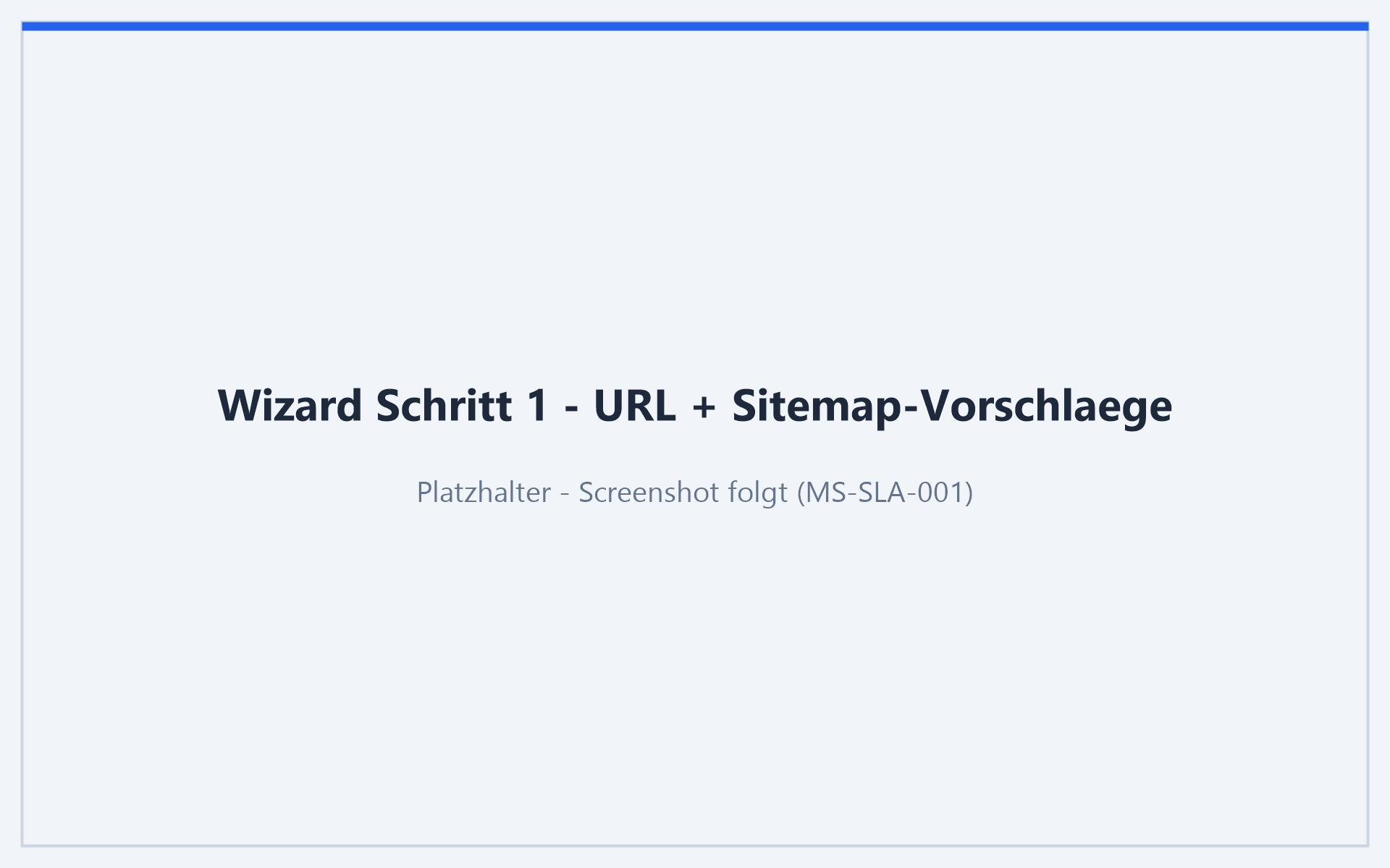 SEO-Check-Wizard, Schritt 1: URL eintragen mit Sitemap-Vorschlägen